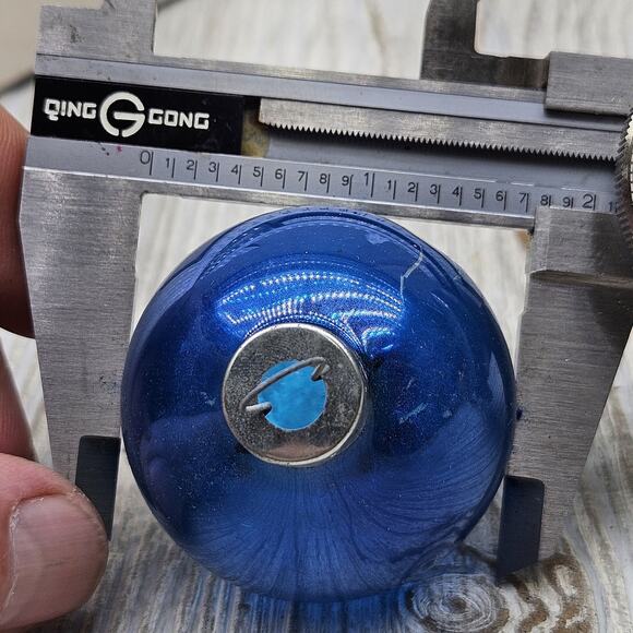 Vintage Pyramid Jumbo Blue Glass Christmas Ornaments Set 18 USA Box Tree‎ Decor - Picture 6 of 6